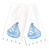 Blue and White Sailboat Tea Towel
