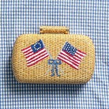 Hand Painted Celebrate America Flag Clutch