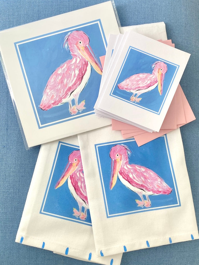 Pink Pelican Tea Towel - Thumbnail 2