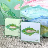 Hand Painted Fish on Hand Made Paper