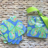 Spring Green Butterfly  Paper Coasters