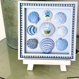 Painted Sea Shell Hydrangea Blues Art