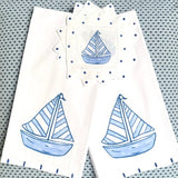 Blue and White Sailboat Nautical Cocktail Napkins
