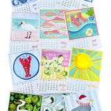 2027 Coastal Calendar with Gold Rim Acrylic Frame