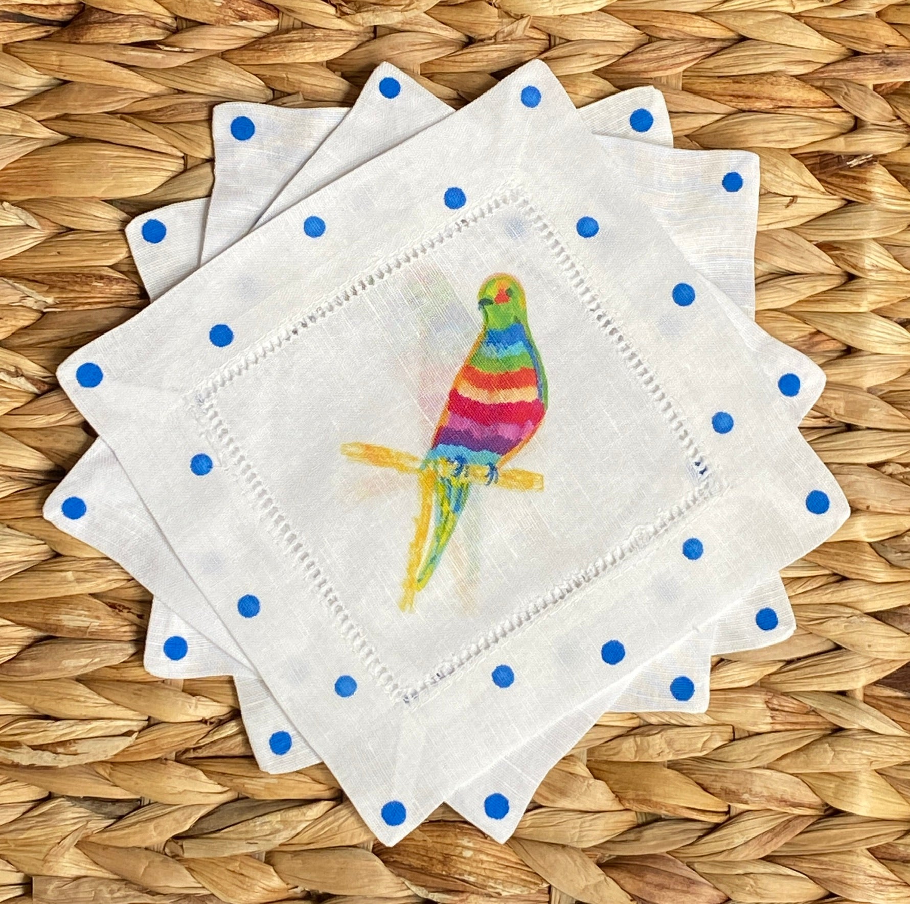 Rainbow Parrot Cocktail Napkins