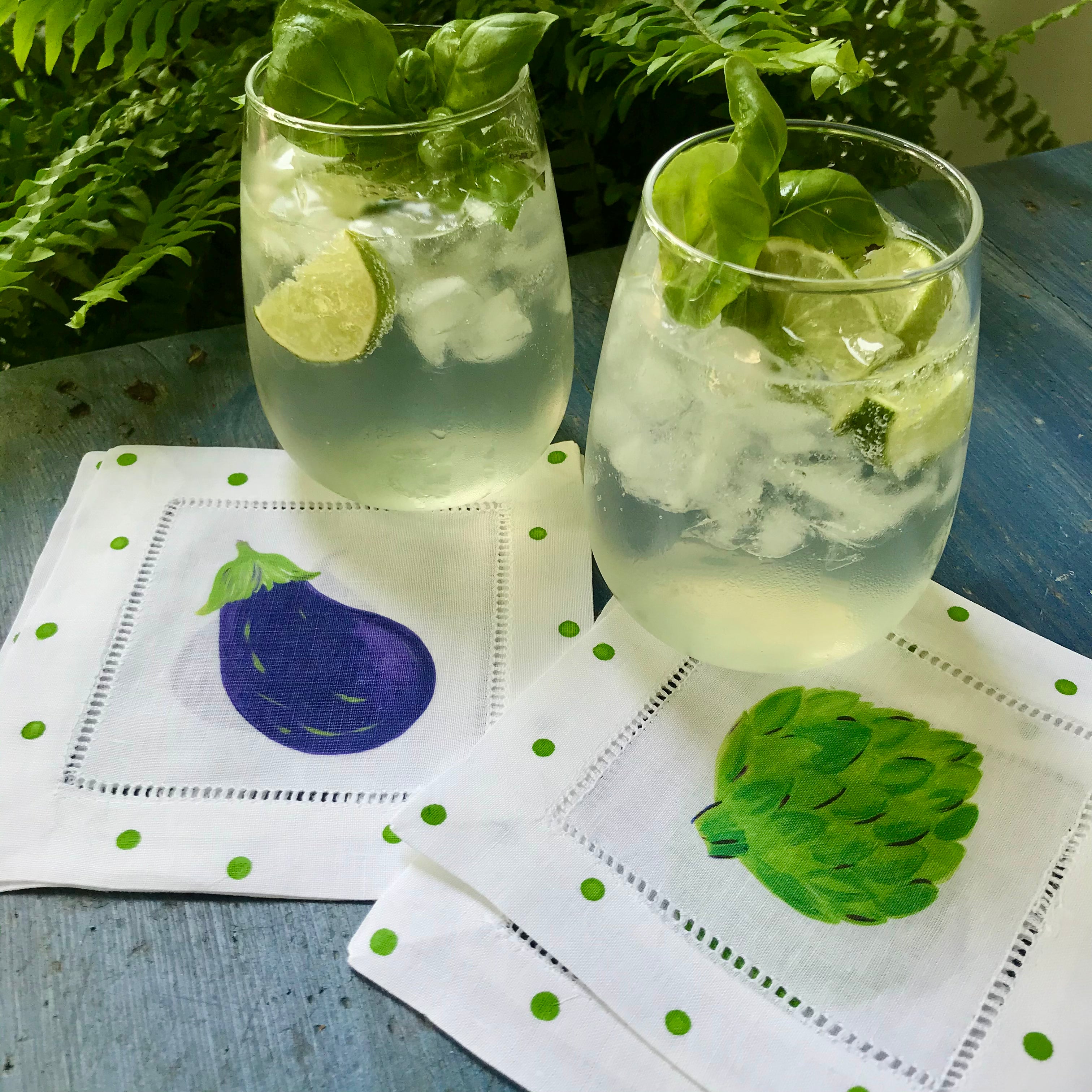 Fresh Veggie Linen Cocktail Napkins