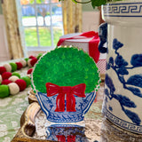 Acrylic Block Chinoiserie Christmas Boxwood