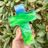 Acrylic Block Blue Ridge Mountain Benefit Cross