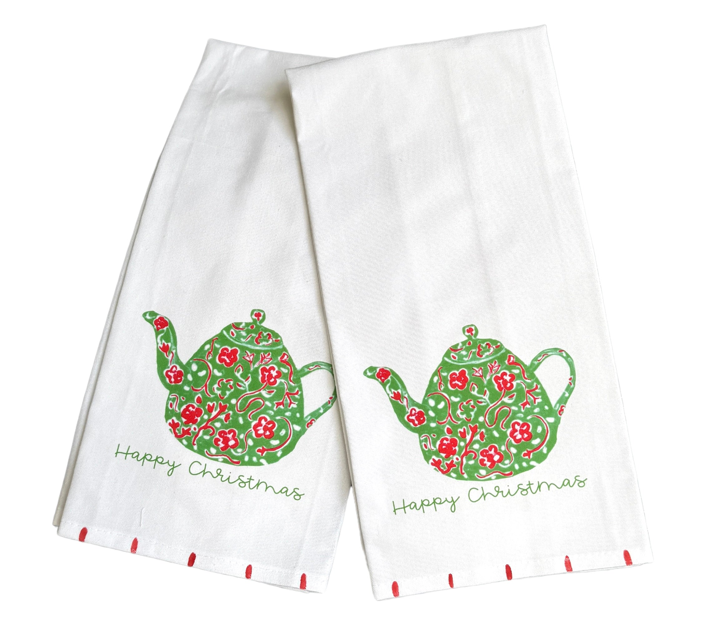 Happy Christmas Teapot Tea Towel