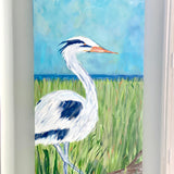 Great Blue Heron Marsh Original Fine Art Painting