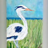 Great Blue Heron Marsh Original Fine Art Painting