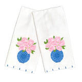 Pink Peony Chinoiserie  Tea Towel