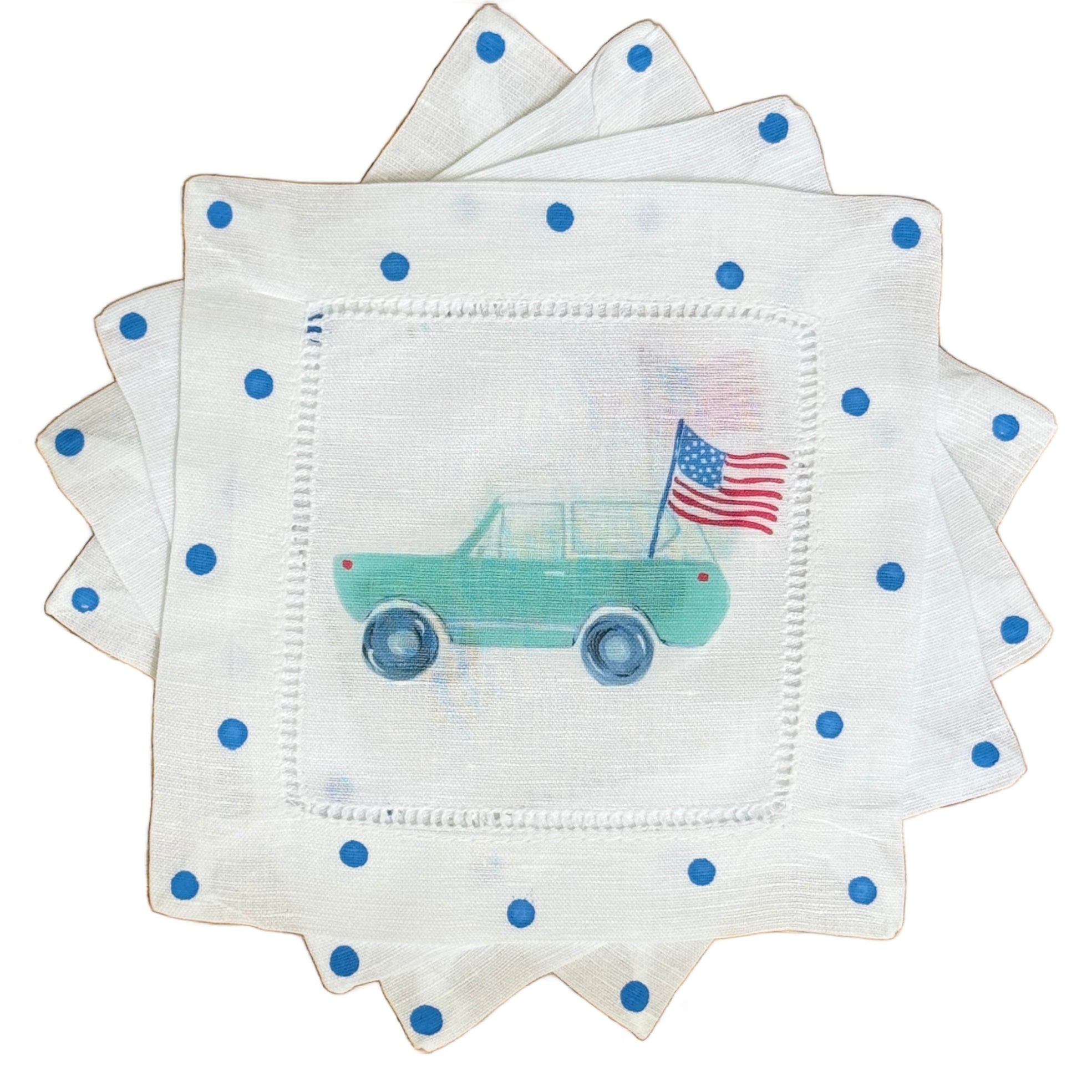 Vintage SUV Linen Cocktail Napkins