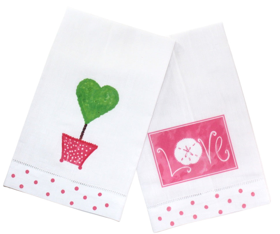 Pink Love Linen Guest Towel