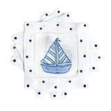 Blue and White Sailboat Nautical Cocktail Napkins