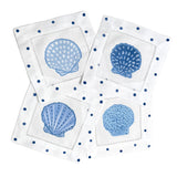 Blue and White Sea Shell Cocktail Napkins