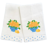 Fresh Lemons in a Blue Bowl Linen Guest Towel
