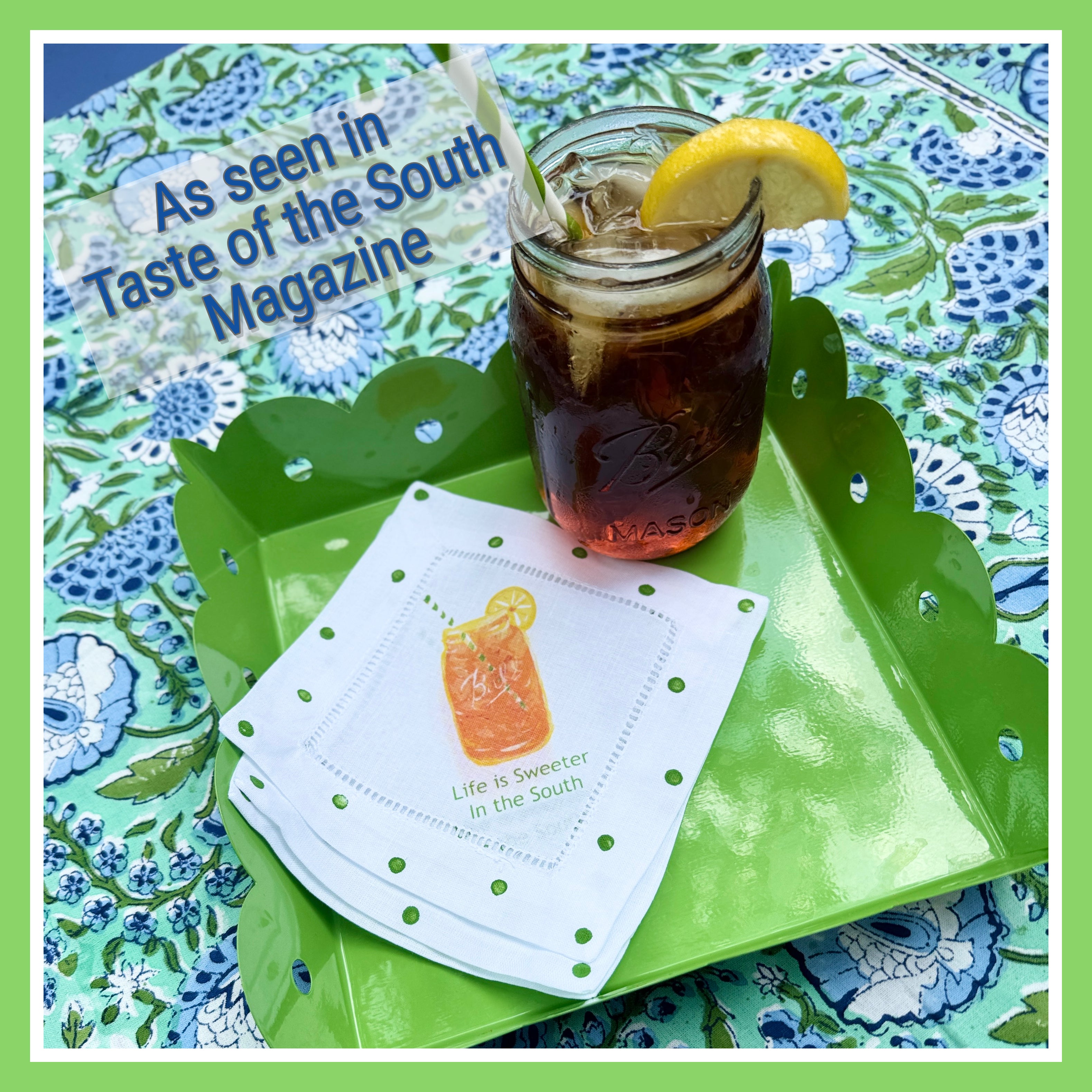Sweet Tea Linen Cocktail Napkins - Thumbnail 4
