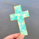 Abstract Cross Hand Painted Ornament
