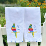 Love is Love Rainbow Parrot Tea Towel