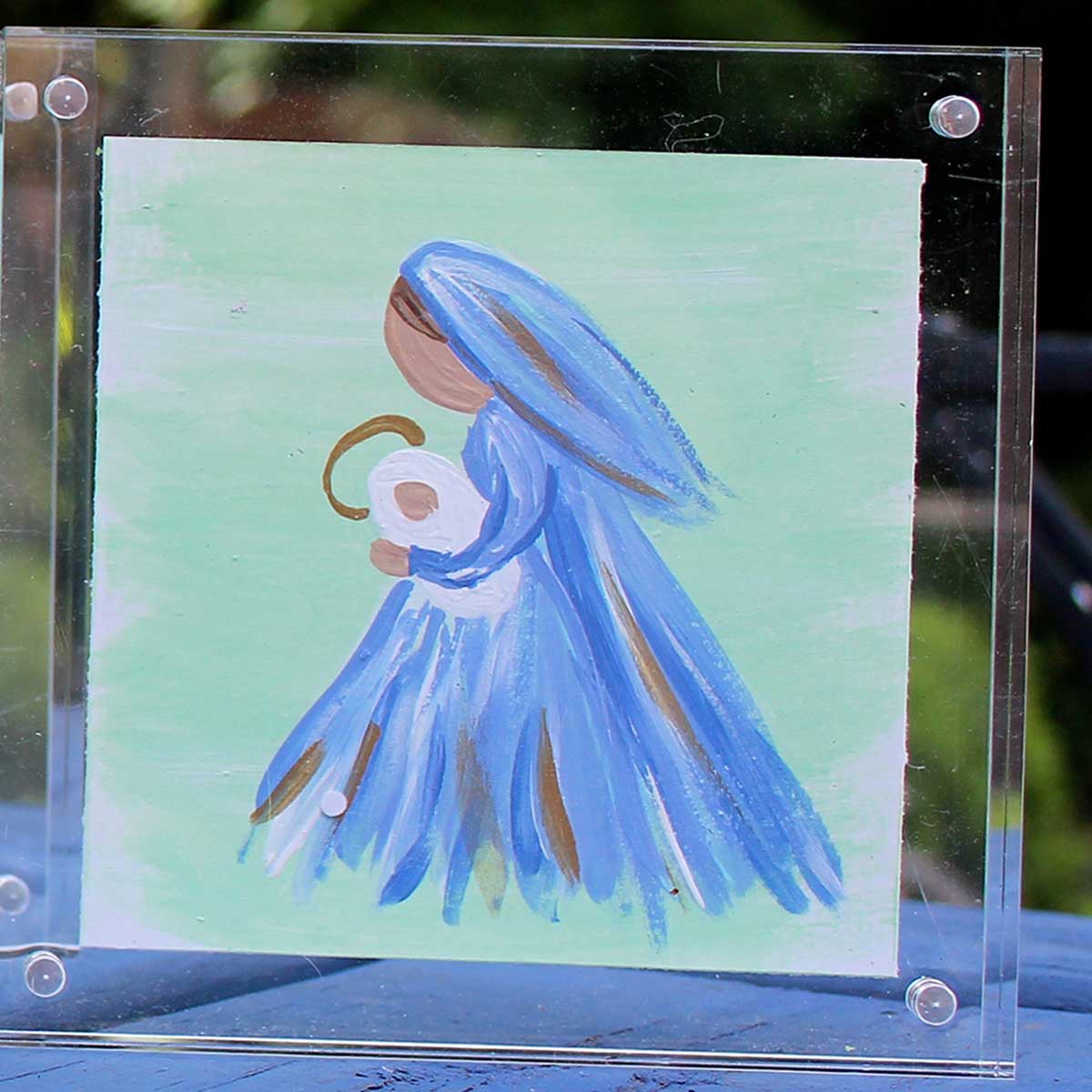 Abstract Mother Madonna and Baby  in Acrylic Frame