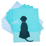 Black Beach Dog Notecard Set