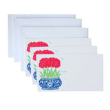 Blue Chinoiserie Red Amaryllis Gift Enclosure Card Set