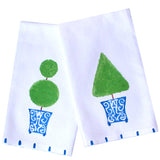 Blue Chinoiserie Topiary Kitchen Towel