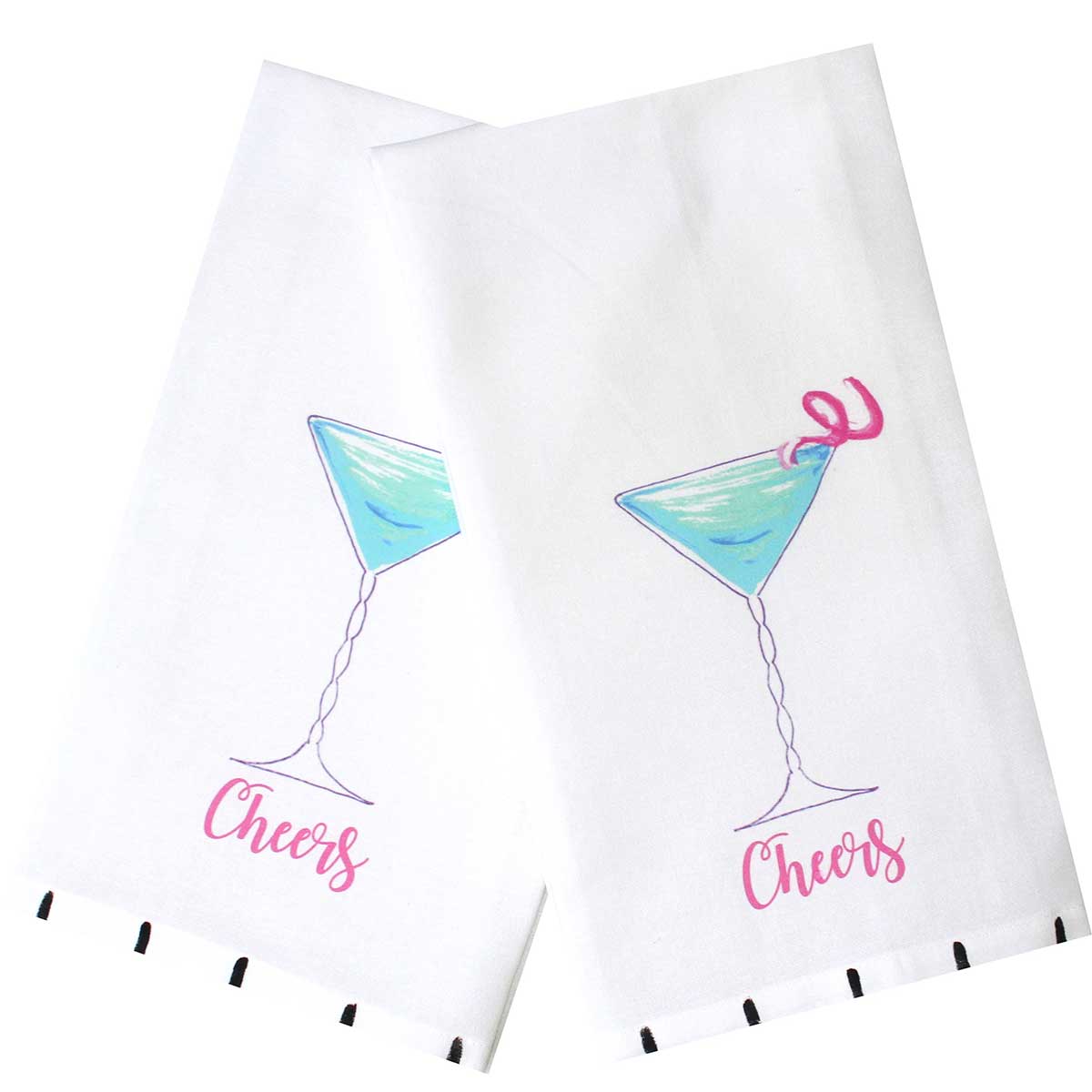 Blue Cosmo Cocktail Tea Towel