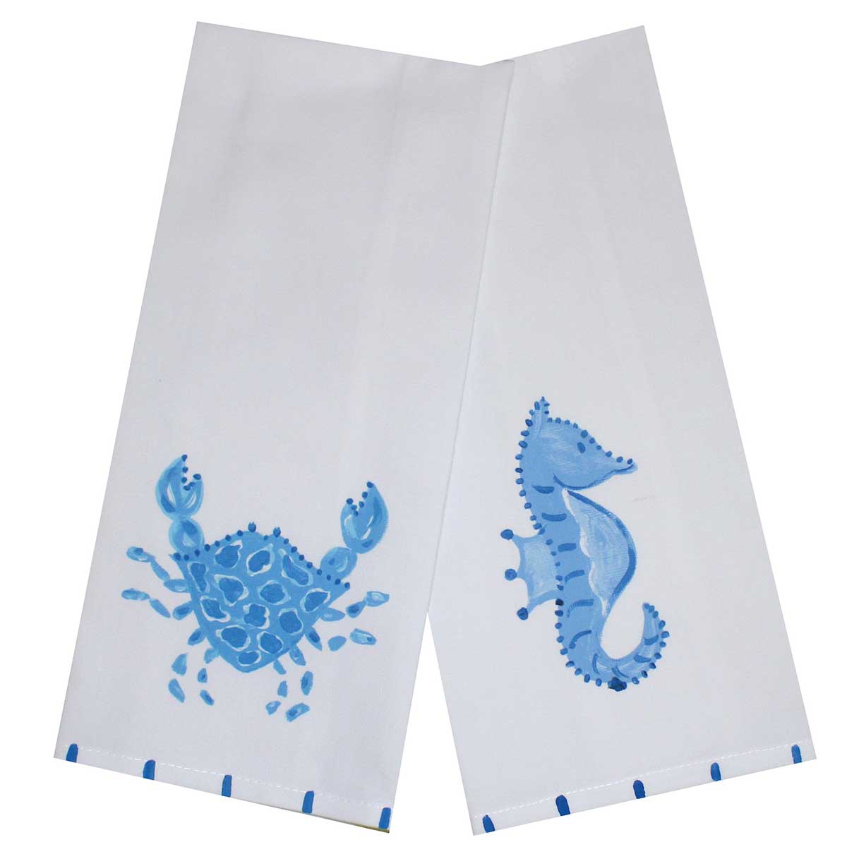 Blue Crab & Sea Horse Kitchen Towel Set