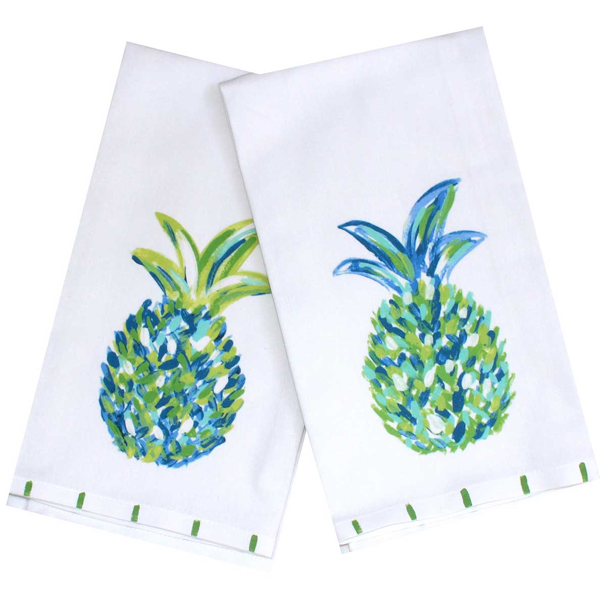 BLUE GREEN PINEAPPLE TEA TOWEL - Thumbnail 2