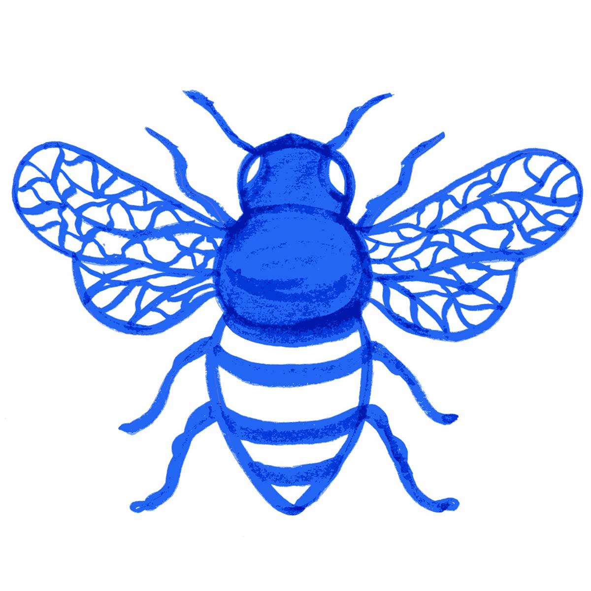 Blue Honey Bee Bib