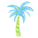 Blue Palm Tree Tea Towel