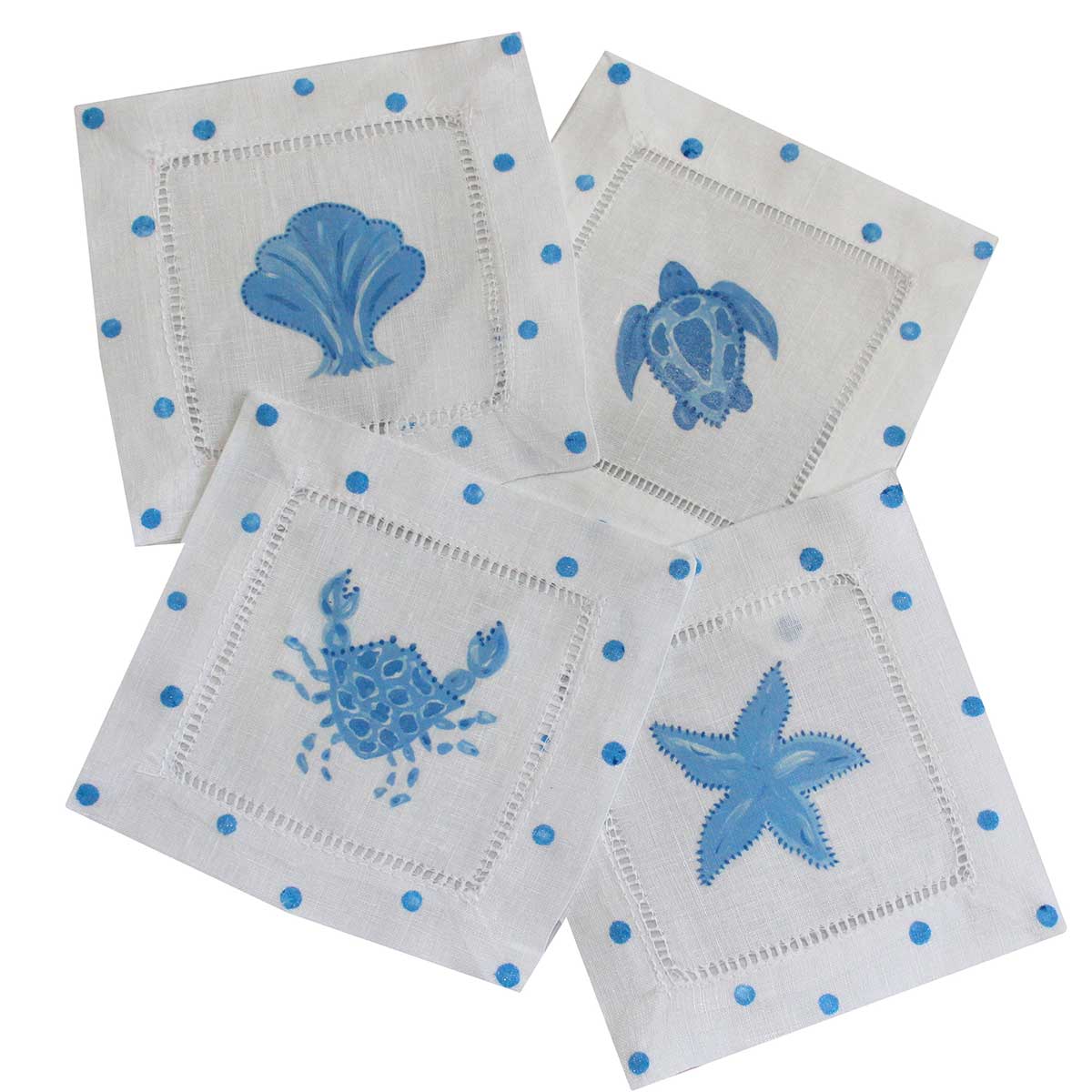 Sea Life Linen Cocktail Napkins