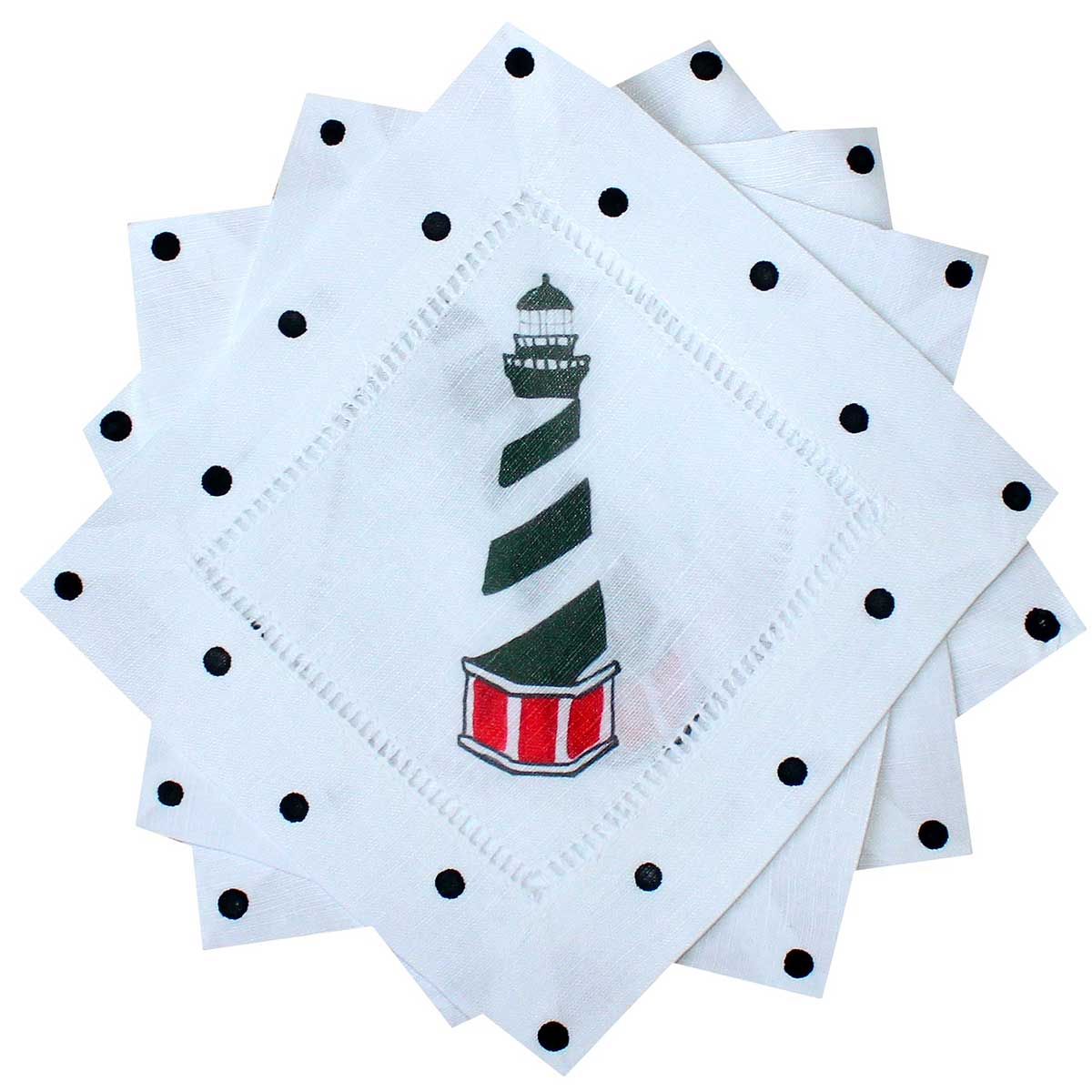 Cape Hatteras Lighthouse Linen Cocktail Napkins