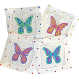 Colorful Butterfly Linen Cocktail Napkins