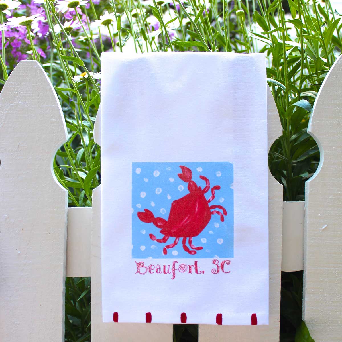 Red Colorful Crab Kitchen Towel