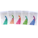 Colorful Peacock Linen Guest Towel