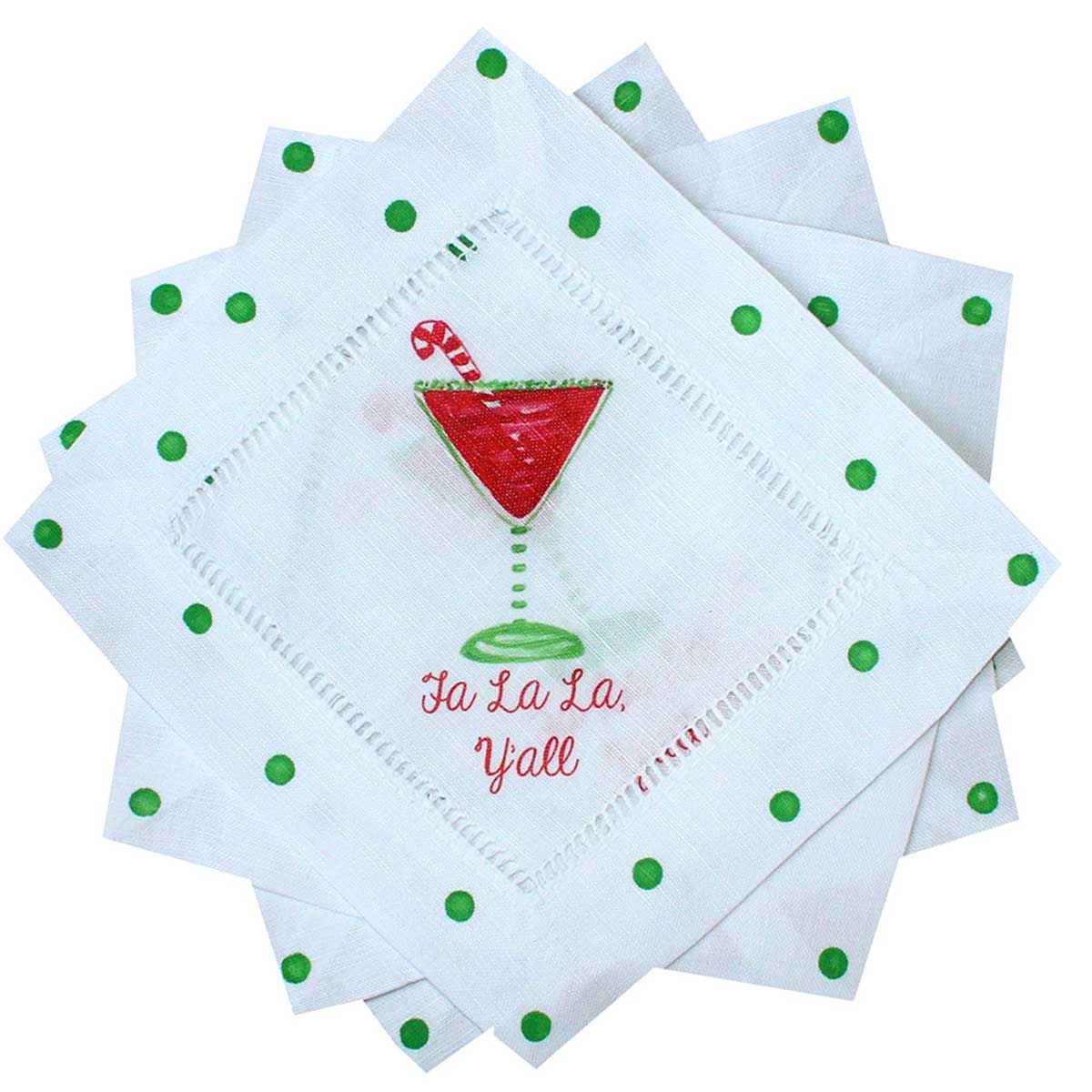 Fa La La, Y'all Cosmo Linen Cocktail Napkins