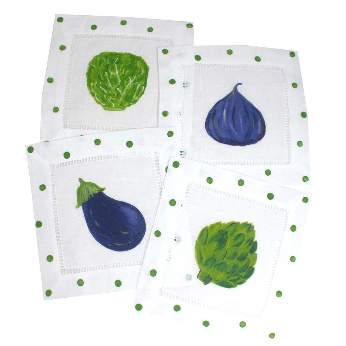 Fresh Veggie Linen Cocktail Napkins - Thumbnail 3
