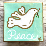 Gold and White Peace Dove Painting