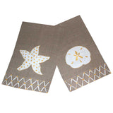 Sand Dollar and Starfish Linen Guest Towel Set