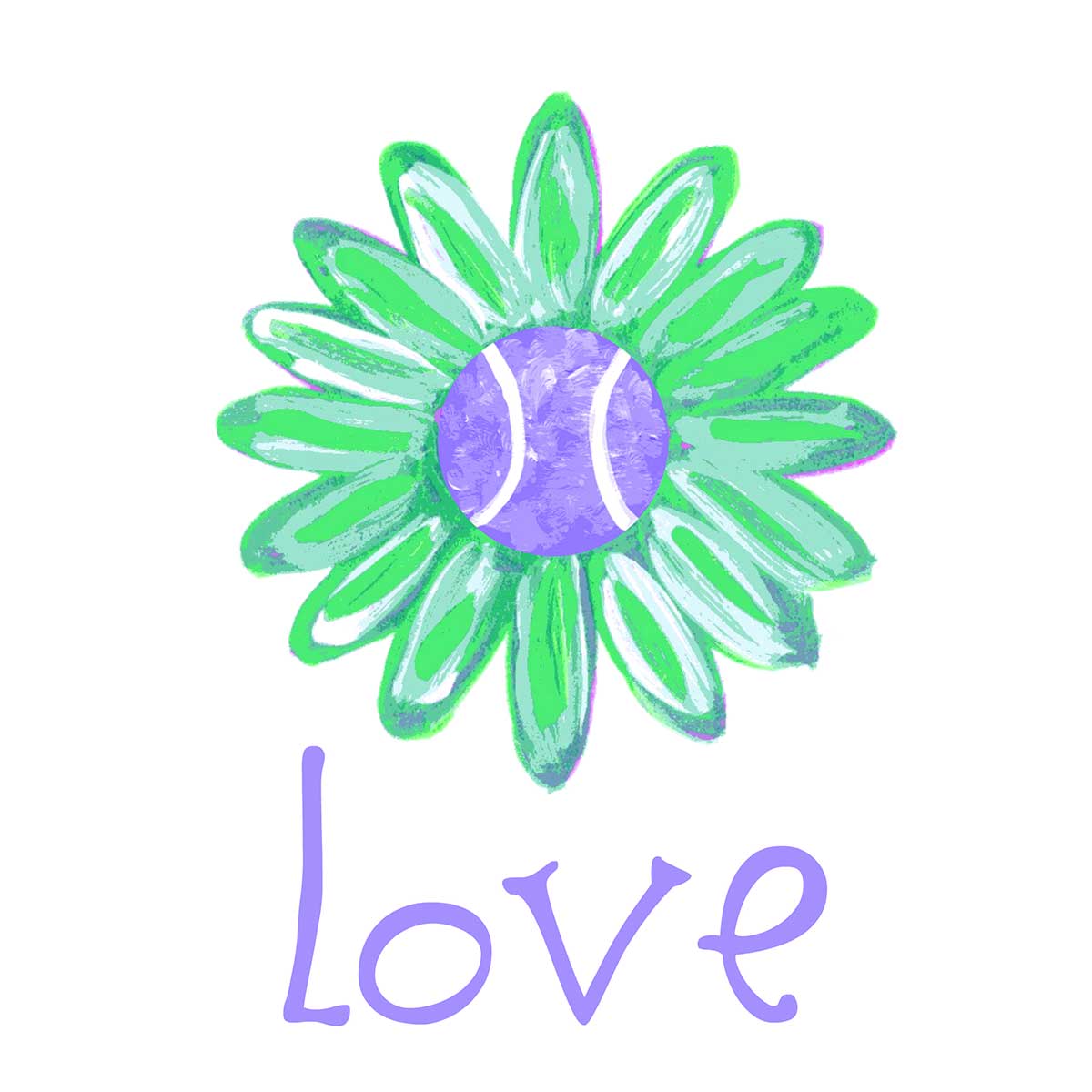 Tennis Love Daisy Tea Towel - Thumbnail 2