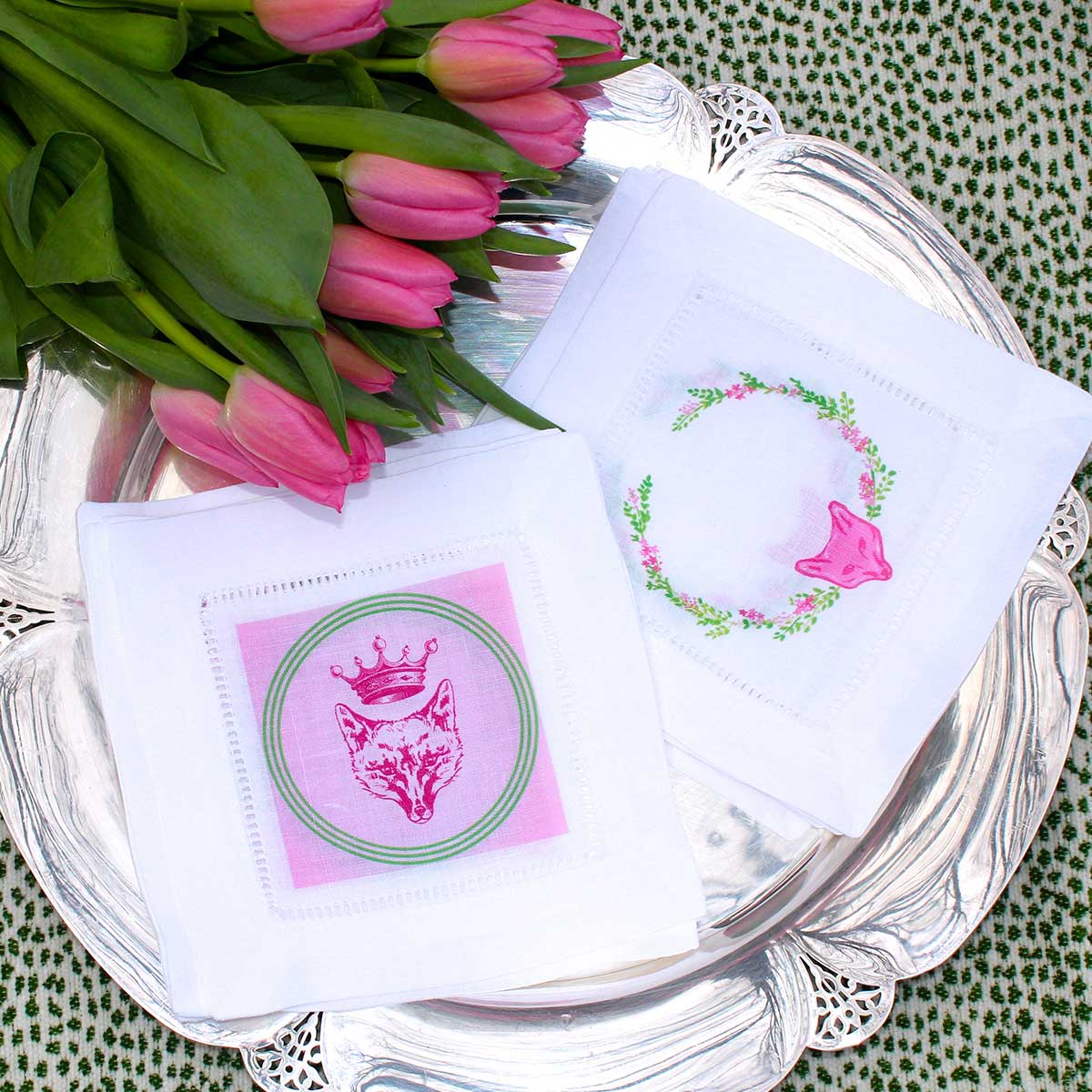 Holly Holden Design Fox Linen Cocktail Napkins - Thumbnail 4
