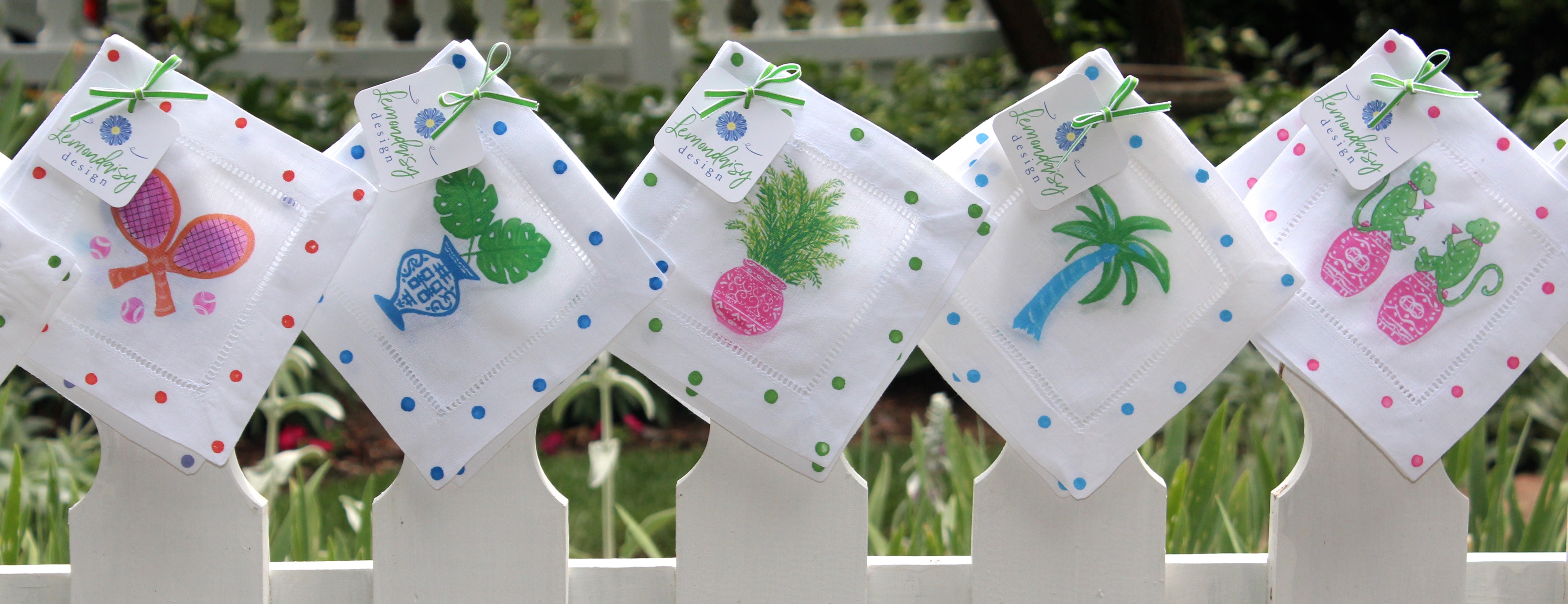 Chinoiserie Monkey Linen Cocktail Napkins - Thumbnail 5