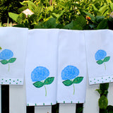Blue Hydrangea Linen Guest Towel