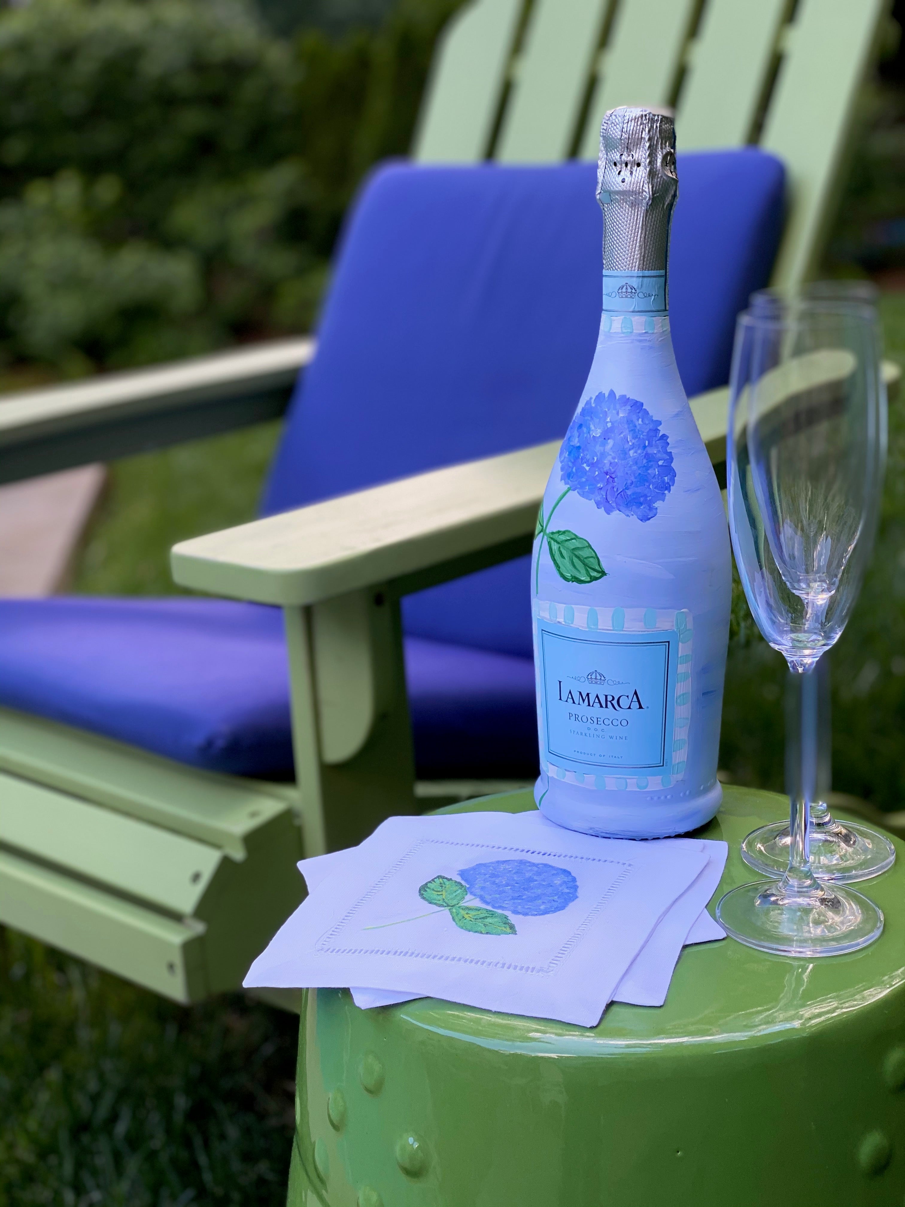 Blue Hydrangea Linen Guest Towel - Thumbnail 2