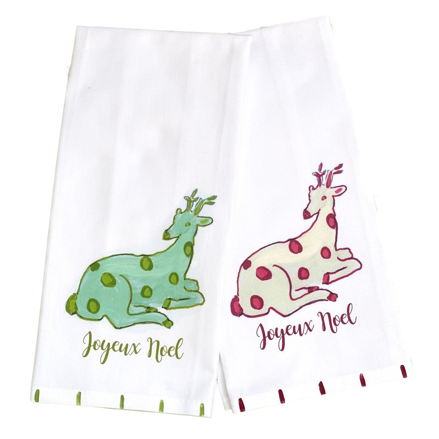 Holiday Reindeer Tea Towel - Thumbnail 2