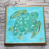 Green and Blue Sea Turtle Painting