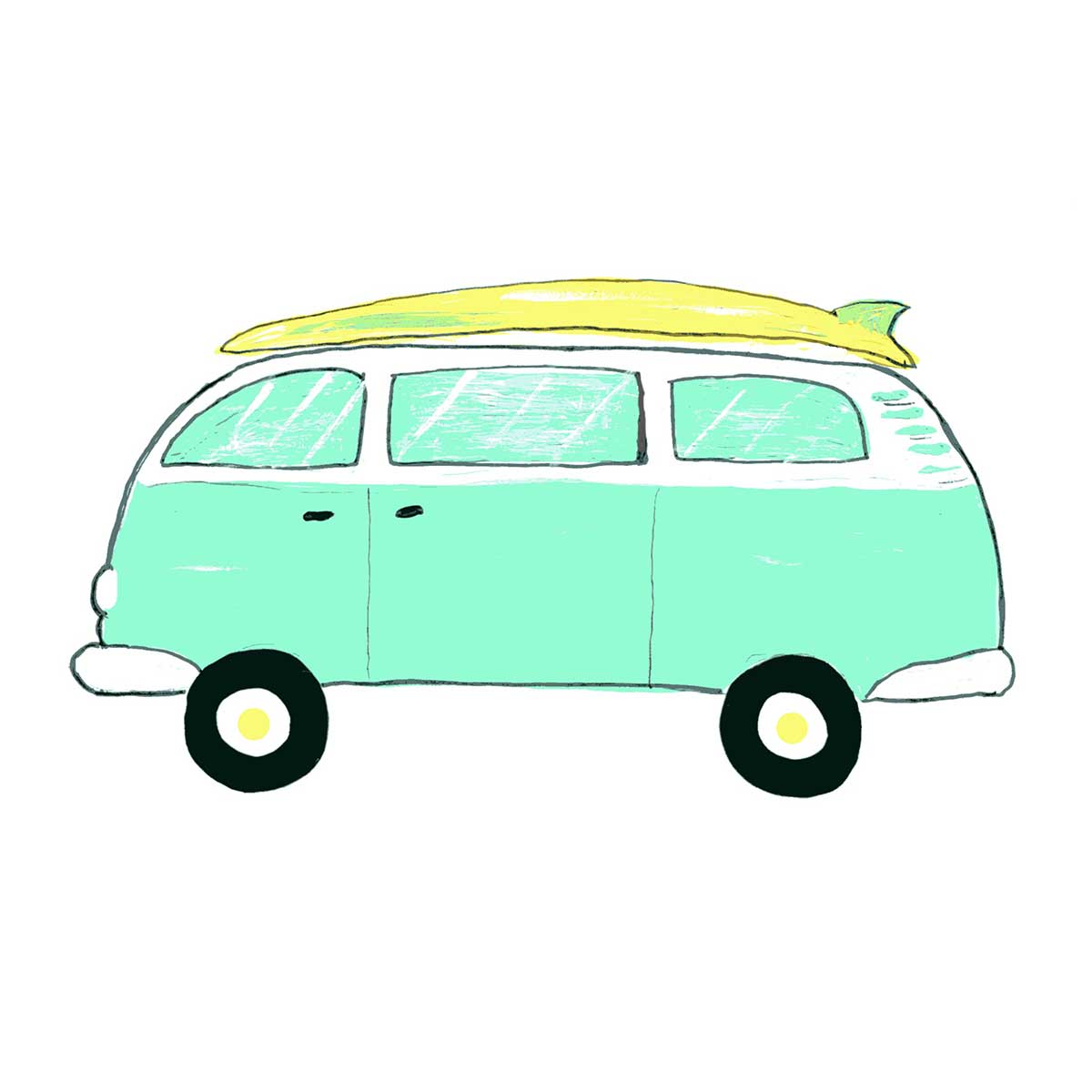 Surf Beach Van Kitchen Towel - Thumbnail 2
